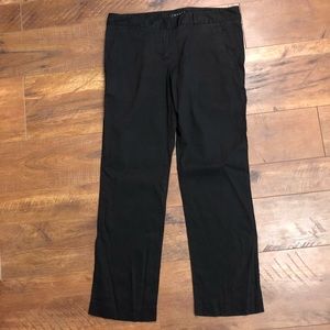Theory Black Linen Blend Crop Dress Pants Trousers